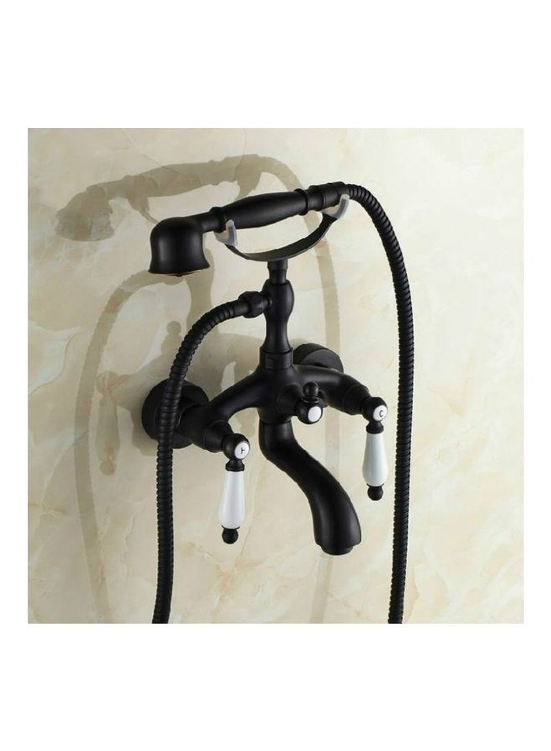 Wall Mounted Supercharged Water Saving Two Handle Head Shower Black 24 x 15 x 21cm