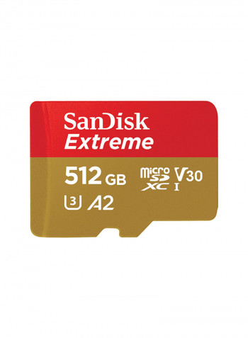بطاقة مايكرو SD إكستريم من نوع UHS-I وفئة V30 A2 512غيغابايت ذهب / أحمر