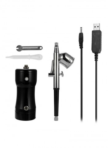 Portable Spray Pump Set Black/Silver 19x6x17centimeter