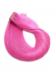 20-Piece Straight And Long Hair Extension Set Pink 22inch
