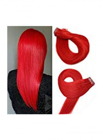 20-Piece Straight And Long Hair Extension Set Red 22inch
