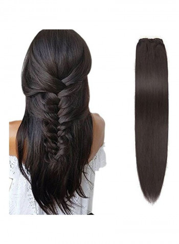 Long Straight Clip-In Hair Extension 1b Natural Black 22inch