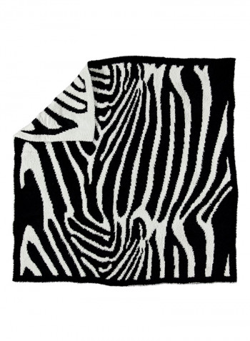 Barefoot In The Wild Receiving Blanket White/Midnight-Zebra 76.2x76.2centimeter