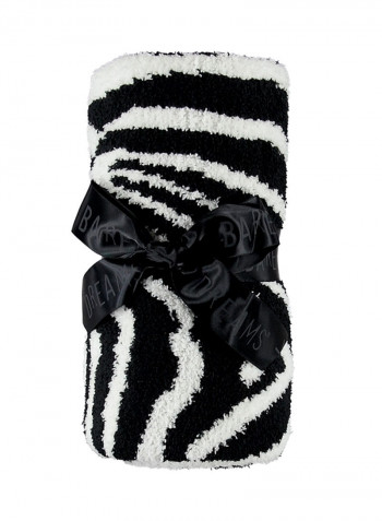 Barefoot In The Wild Receiving Blanket White/Midnight-Zebra 76.2x76.2centimeter