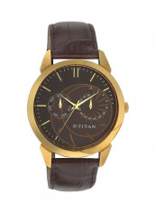 Men's Leather Band Wrist Watch T1509YL01