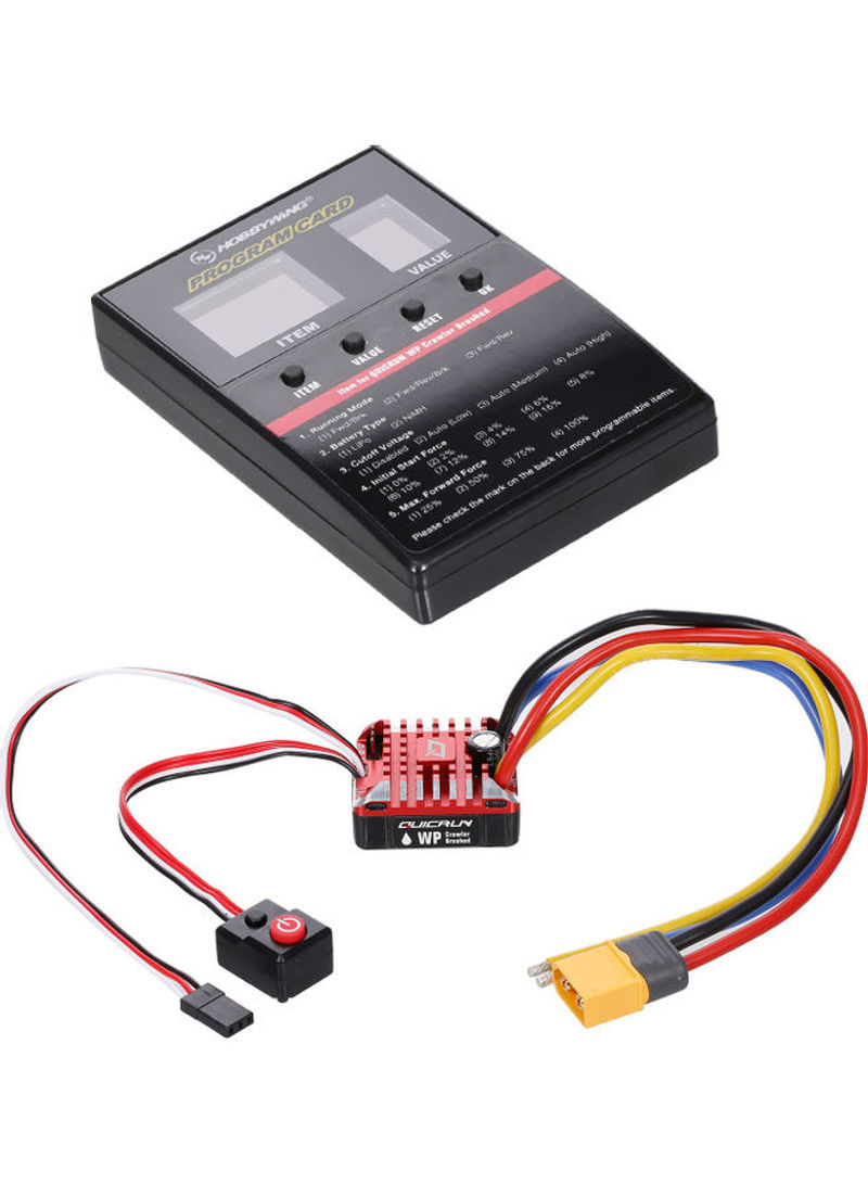 Electric Speed Controller With Programming Card For 1/8 1/10 RC Crawler Car 13.3x5.5x9cm