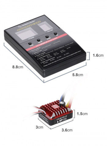 Electric Speed Controller With Programming Card For 1/8 1/10 RC Crawler Car 13.3x5.5x9cm