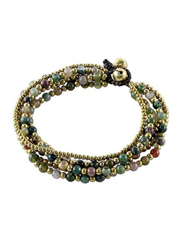 Brass 7.75 Inch Brass Beaded Bead Bracelet