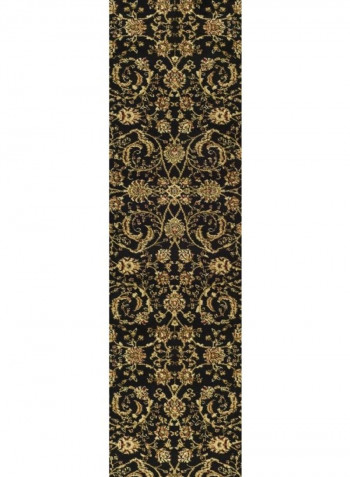 Lyndhurst Collection Traditional Area Rug Black/Ivory 68.58 x 182.88centimeter