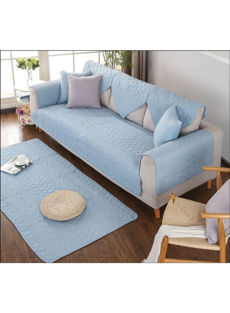 Washable Simple Sofa Slipcover Blue