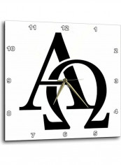 Alpha Omega Wall Clock Multicolour 13x13inch