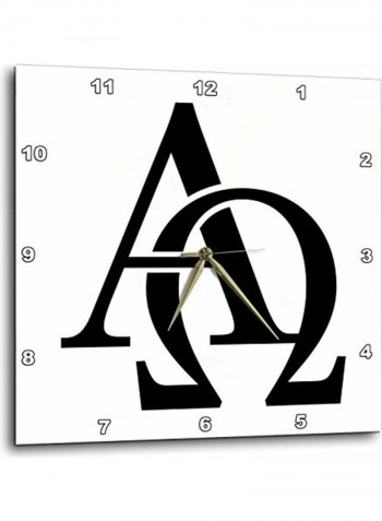 Alpha Omega Wall Clock Multicolour 13x13inch