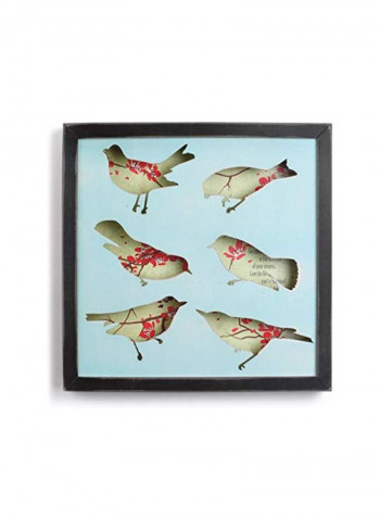 Bird Photo Frame Black/Green/Red 13inch