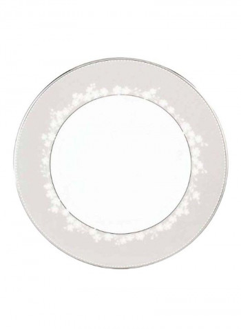 Bone China Platinum Banded Dinner Plate White/Grey 10.75inch