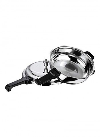 Vinod Stainless Steel Pressure Pan With Lid Silver/Black 24.5cm