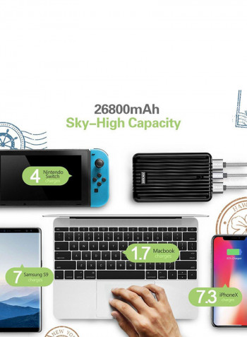 26800 mAh A8PD Power Bank Black