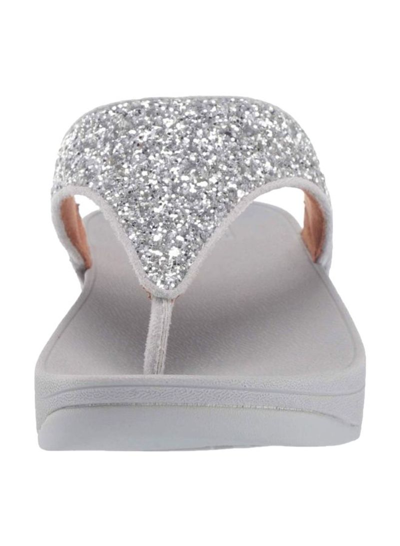 Lulu Glitter Toe-Thong Casual Sandals Silver/Grey