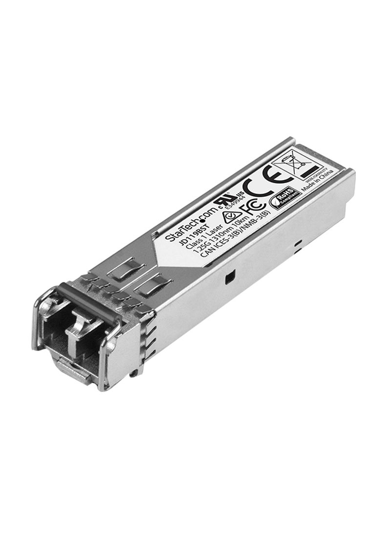 1000Base-LX Fiber Optic Hot-Swappable SFP Transceiver Silver/Black