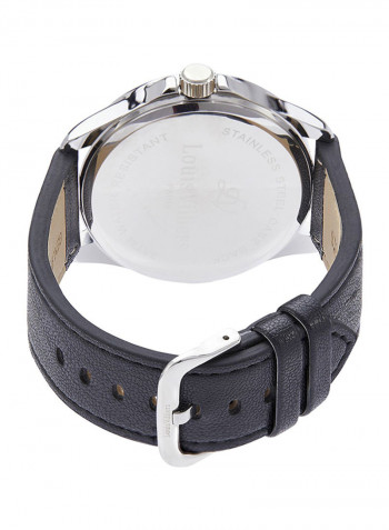 Men's Casual Silver Analog Leather Round Watch - AG3804-02