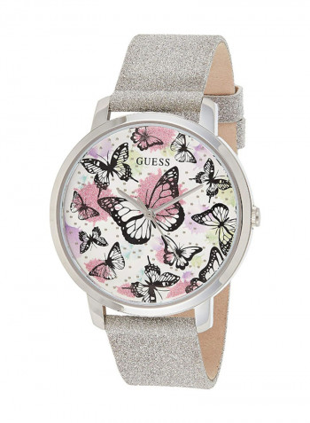Women's Leather Analog Wrist Watch GW0008L1