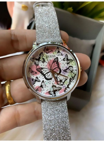 Women's Leather Analog Wrist Watch GW0008L1