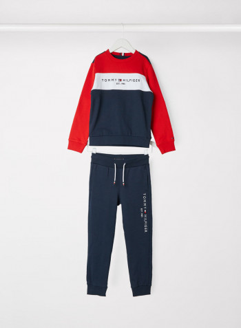 Essential Colour Blocked Sweatshirt Blue/Colorblock