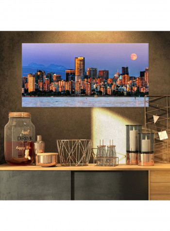 Vancouver Downtown Skyscrapers Canvas Wall Art Multicolour 32 x 16inch