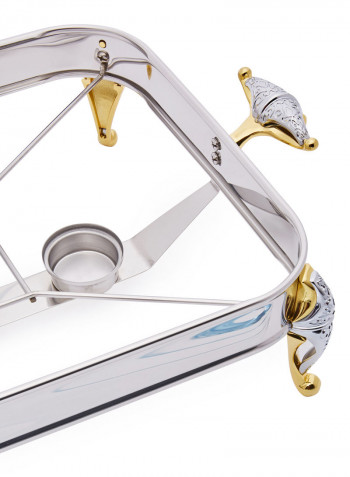 Efficient Dual Oblong Food Warmer Silver/Gold