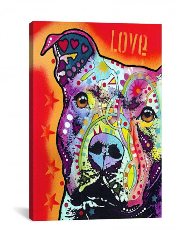Thoughtful Pit Bull Canvas Wall Art Multicolour 18 x 12inch