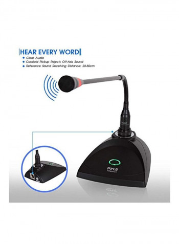 Desktop Gooseneck Wired Microphone System PDMIKC5 Black/Red