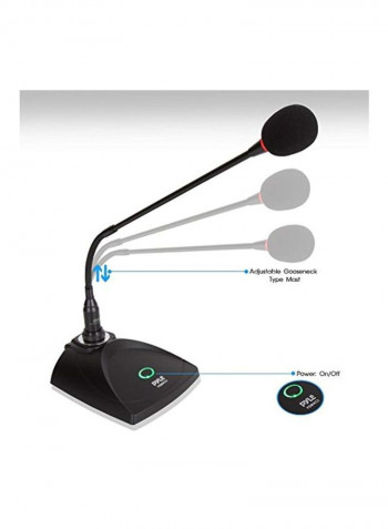 Desktop Gooseneck Wired Microphone System PDMIKC5 Black/Red
