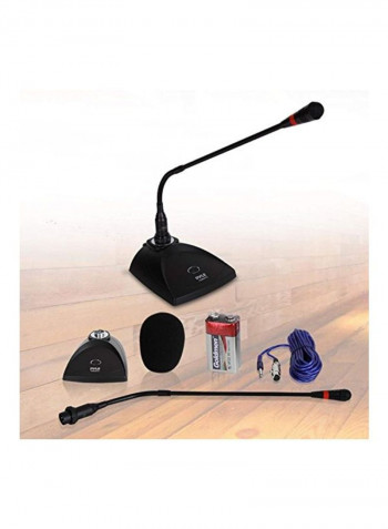 Desktop Gooseneck Wired Microphone System PDMIKC5 Black/Red