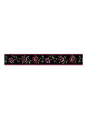 Jaquard Floral Band Trim Black/Pink/Green