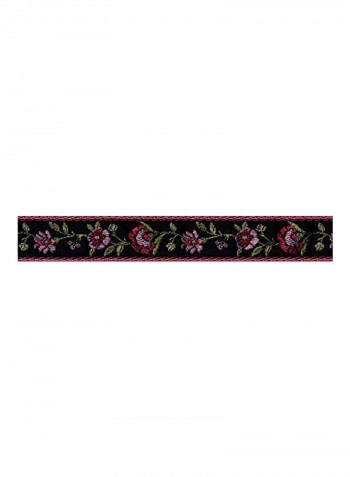 Jaquard Floral Band Trim Black/Pink/Green