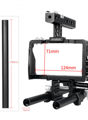 Professional Video Cage Rig Kit Film Making System Black