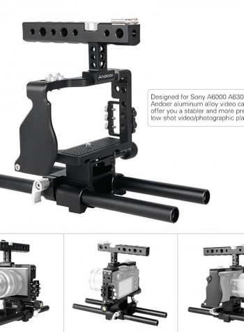 Professional Video Cage Rig Kit Film Making System Black
