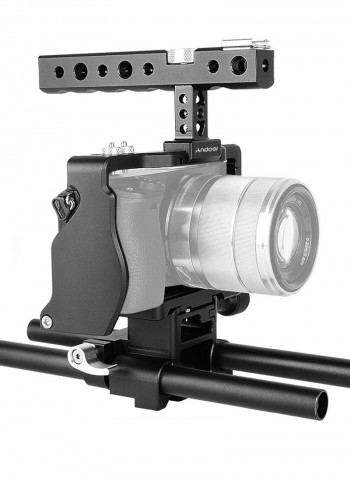 Professional Video Cage Rig Kit Film Making System Black