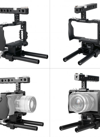 Professional Video Cage Rig Kit Film Making System Black