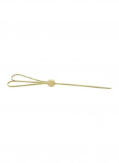 100-Piece Looped Heart Design Bamboo Skewer With Bead Ball Beige 5.9inch