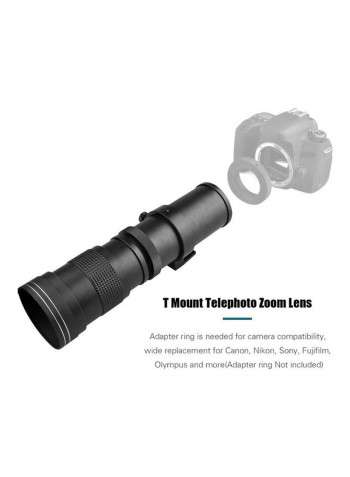 Camera Mf Super Telephoto Zoom Lens Black