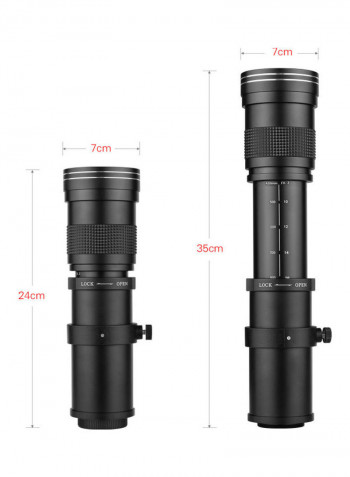 Camera Mf Super Telephoto Zoom Lens Black