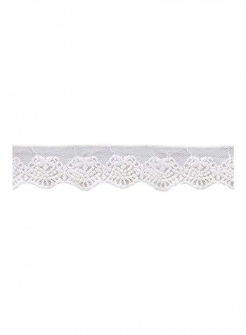 Embroidered Scalloped Mesh Lace Ivory