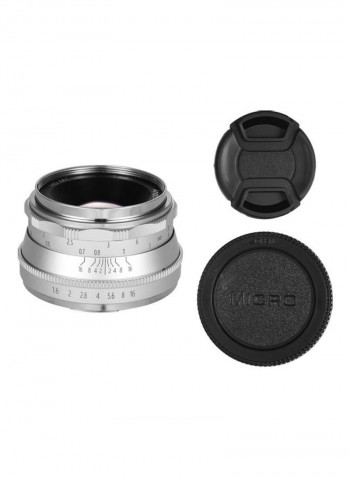 F1.6 Manual Focus Lens Large Aperture Silver/Black
