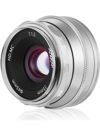 F1.6 Manual Focus Lens Large Aperture Silver/Black