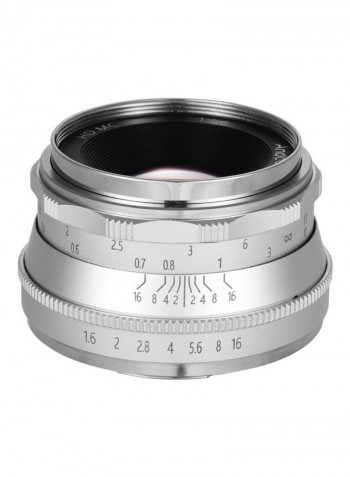 F1.6 Manual Focus Lens Large Aperture Silver/Black