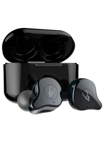 Bluetooth Wireless In-Ear Earbuds With Charging Case Grey/Black