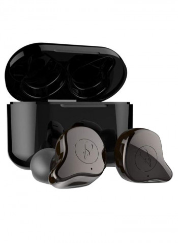 Bluetooth Wireless In-Ear Earbuds With Charging Case Black/Brown