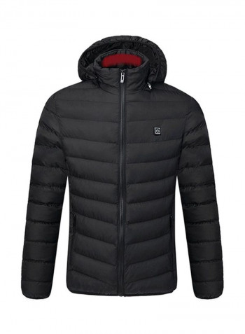 Long Sleeves Heated Jacket Black