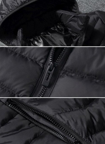 Long Sleeves Heated Jacket Black