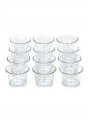 Set Of 12 Clear Glass Oyster Tea Light Holders O4 Clear 2.30X10.90X8.30inch